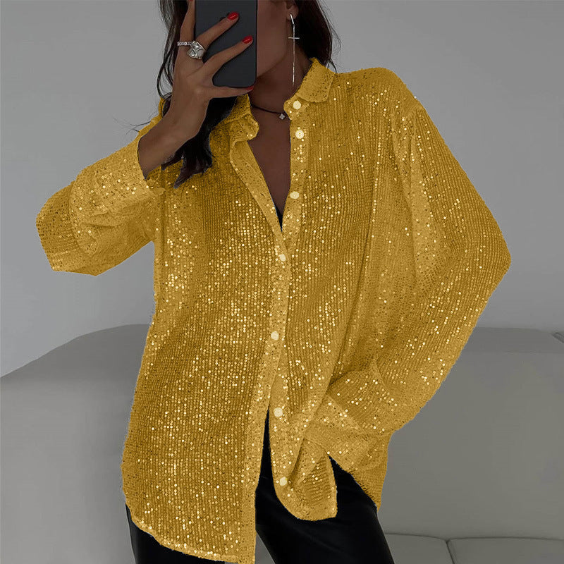 Zomerse paillettenblouse dames – Glinsterende feestblouse voor zomeravonden en evenementen