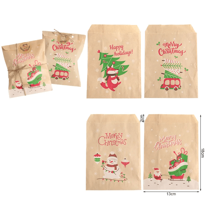 Sofie Kerstcadeautassen – 12-delige Set met Feestelijke Kerstprints