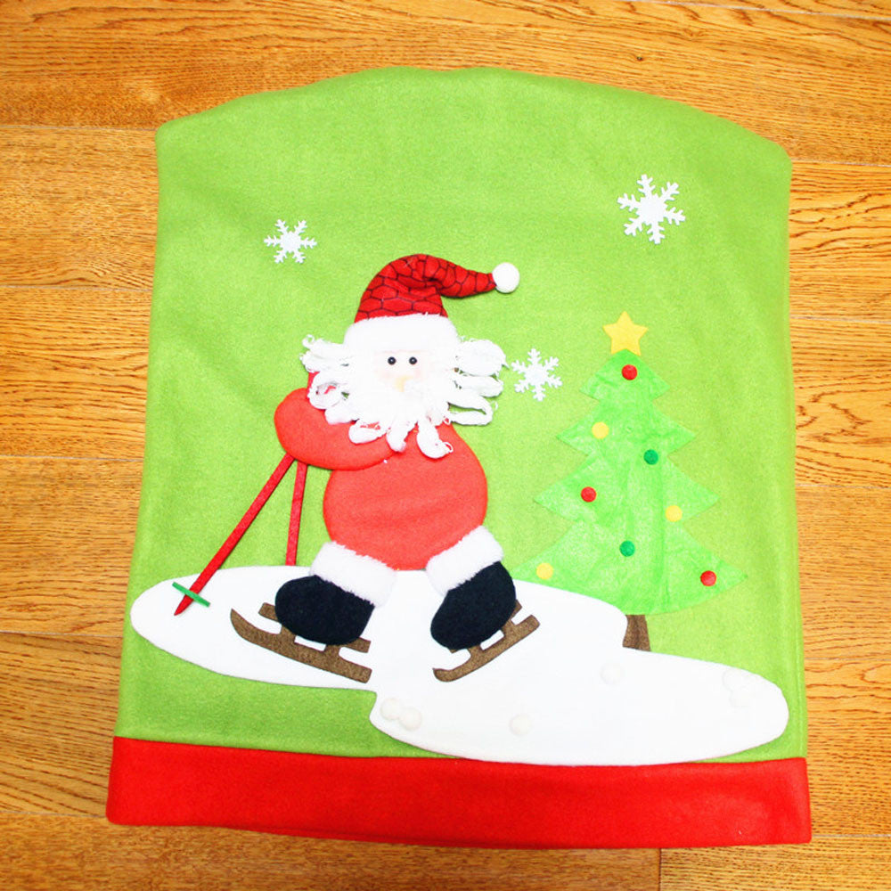 Kerstella – Kerst Stoelhoes met Kerstman en Sneeuwpop 60x50 cm