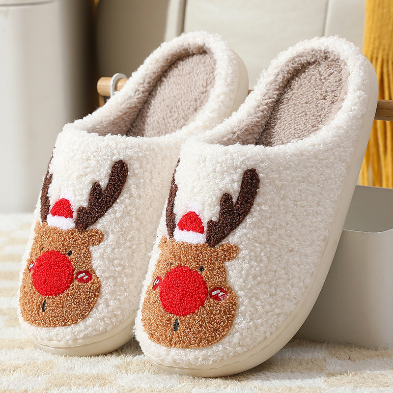 Kerstwarm Pluche Kerstpantoffels met Kunstwollen Voering en Antislip