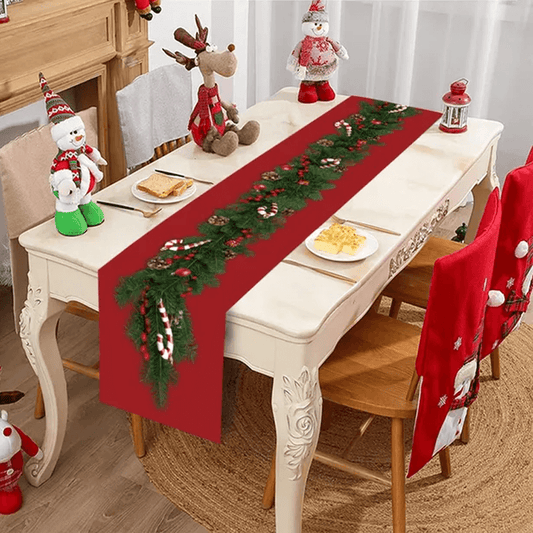 Kersttafelkleed van Stof 180x35cm - Decoreer de Eettafel in Kerstsfeer