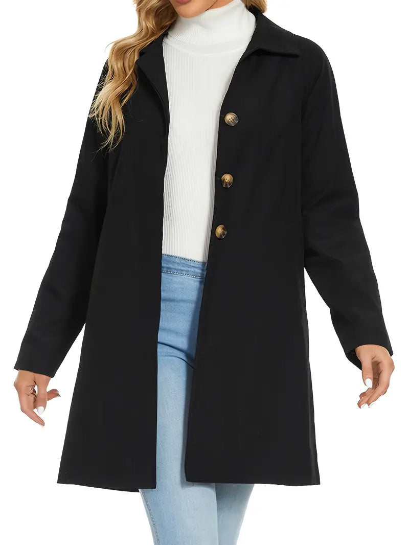 Lange Trenchcoat met Ceintuur en Knopen voor de Herfst