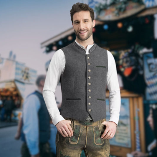 Heren Oktoberfest Kostuum met Bretels en Geborduurde Details