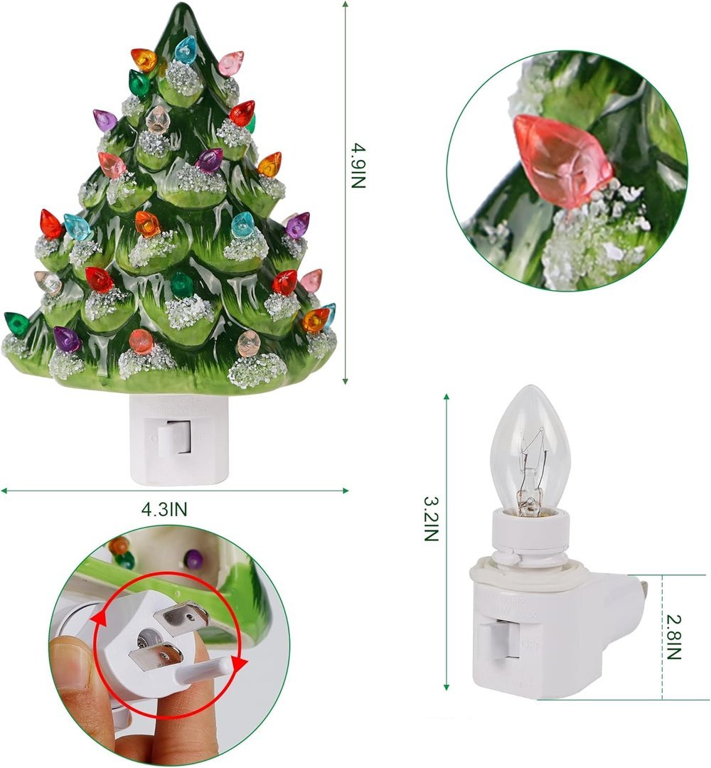 KerstGloed Kerstboom Nachtlamp met Kleurrijke Verlichting