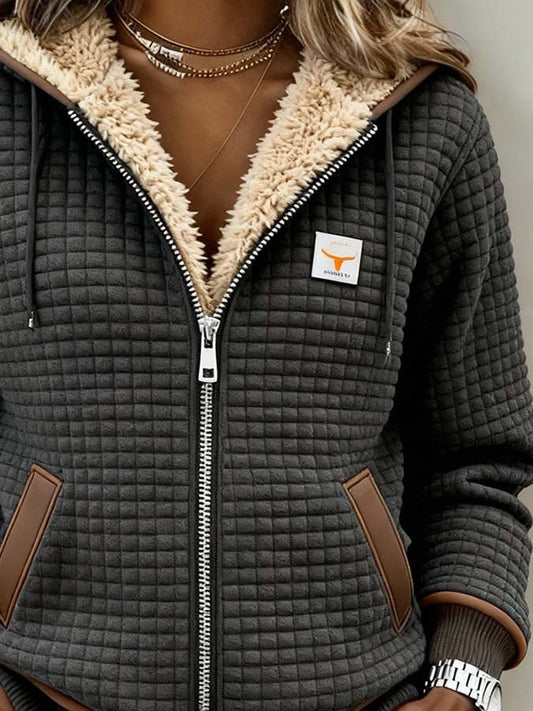 Winterwarm Damesjas met Warme Fleecevoering en Gewatteerde Stof