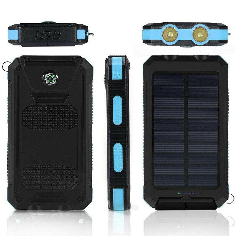 SolarPro Waterdichte Powerbank met Zaklamp en Dubbele USB