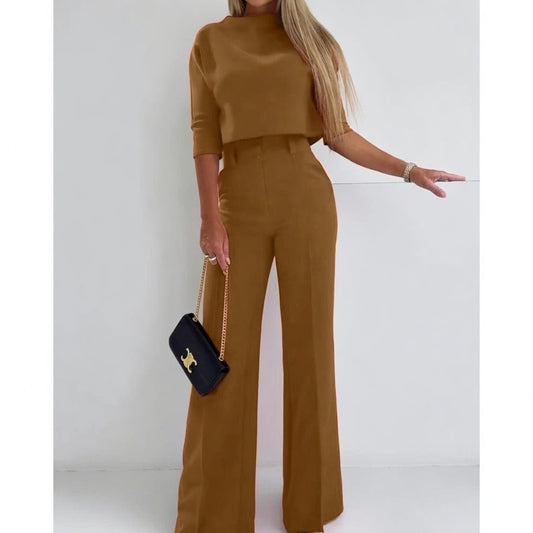 Lunara Dames Tweedelige Set met Top en Broek Elegante Pasvorm