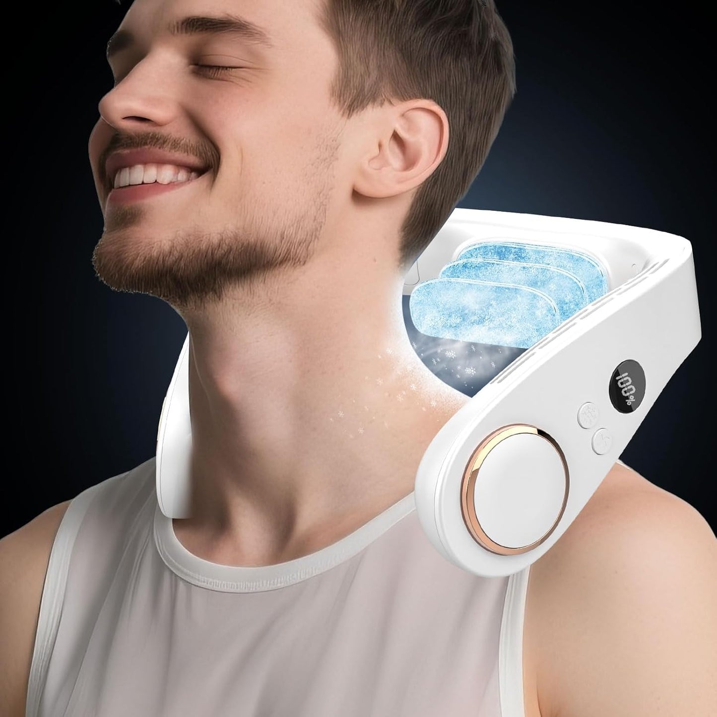 KoelNek 360 Draagbare Nekventilator met Koelplaat en Accu