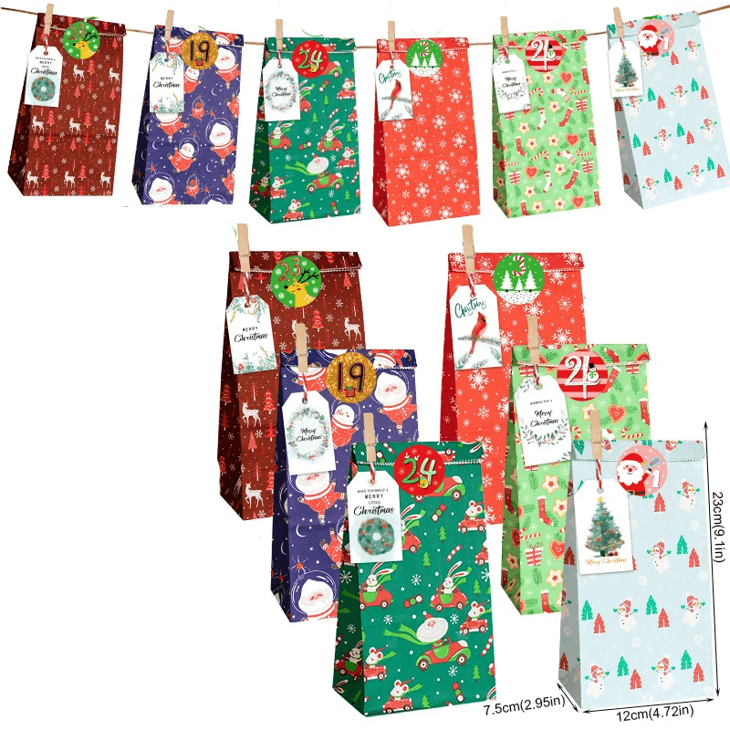 Nienke Kerstcadeautassen – 24-delige Set met Feestelijke Ontwerpen
