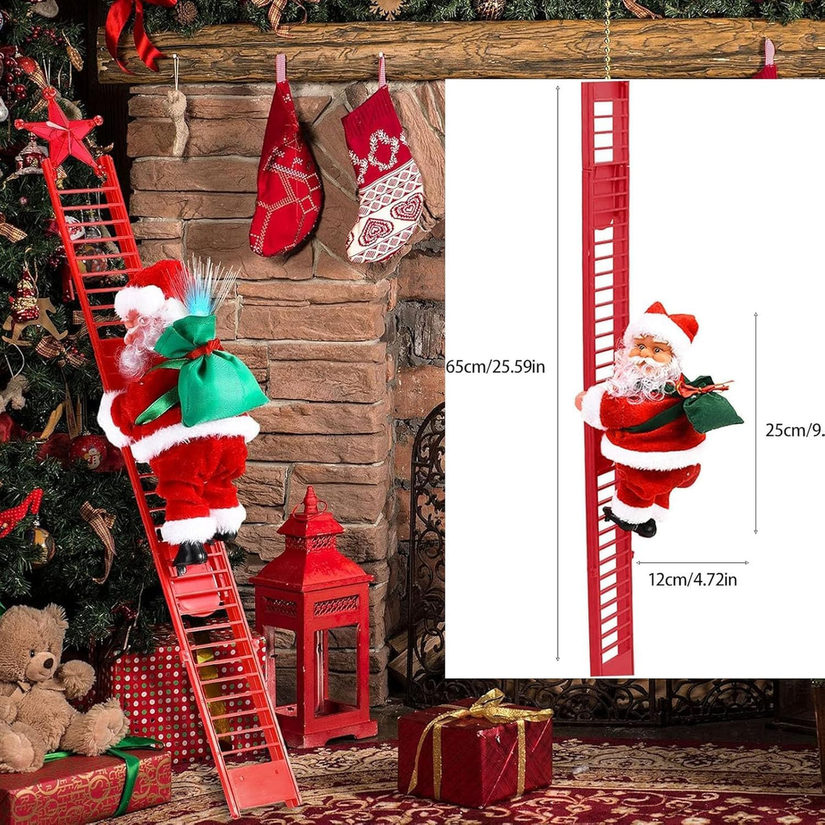 Klimmende kerstman met ladder