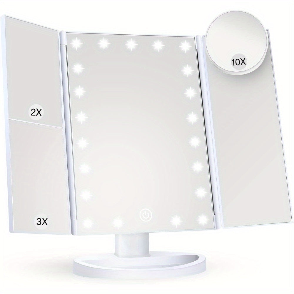 Driedelige Make-upspiegel – LumiVue LED Spiegel met Vergroting