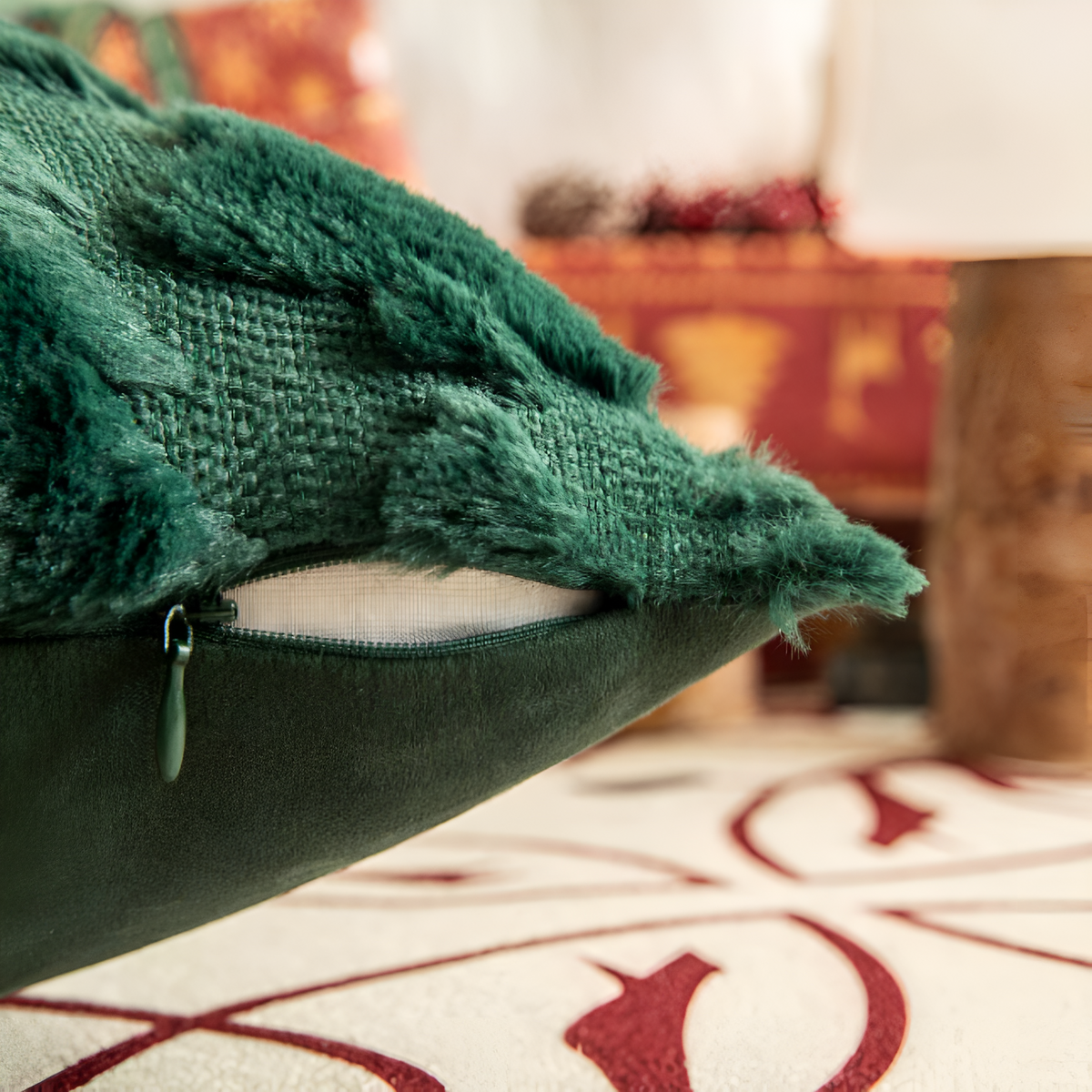 Kerstknus Fluffy Kerstkussen – Zachte Feestelijke Sierkussenhoes