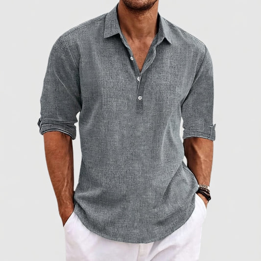 Luchtige Linnen Comfort Polo – Klassieke Heren Polo Zomerkleding