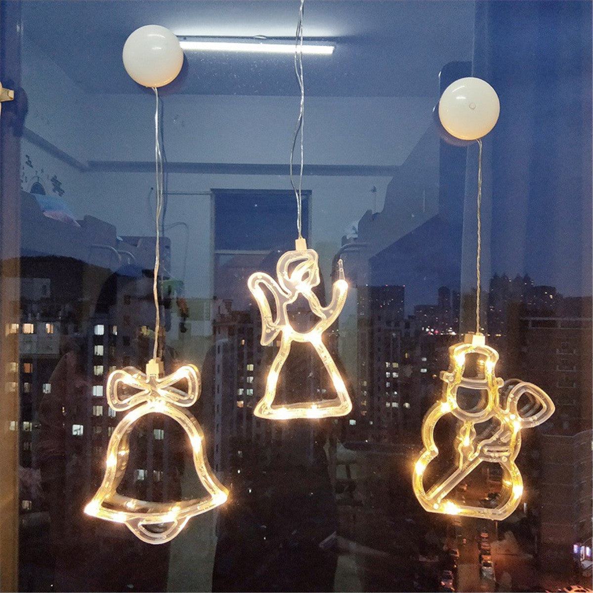 Kerstlichtje Raamster – Warm Witte LED Kerstlamp met Zuignap