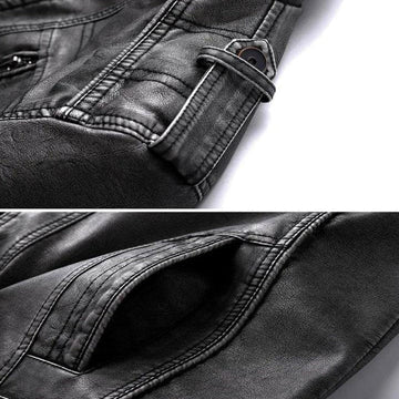 Bram | Stoer Zwart Leren Jack voor Heren – Vintage & Comfort