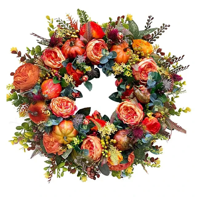 Herfstkrans 40 cm – Sfeervolle Kunstkrans voor Binnen en Buiten