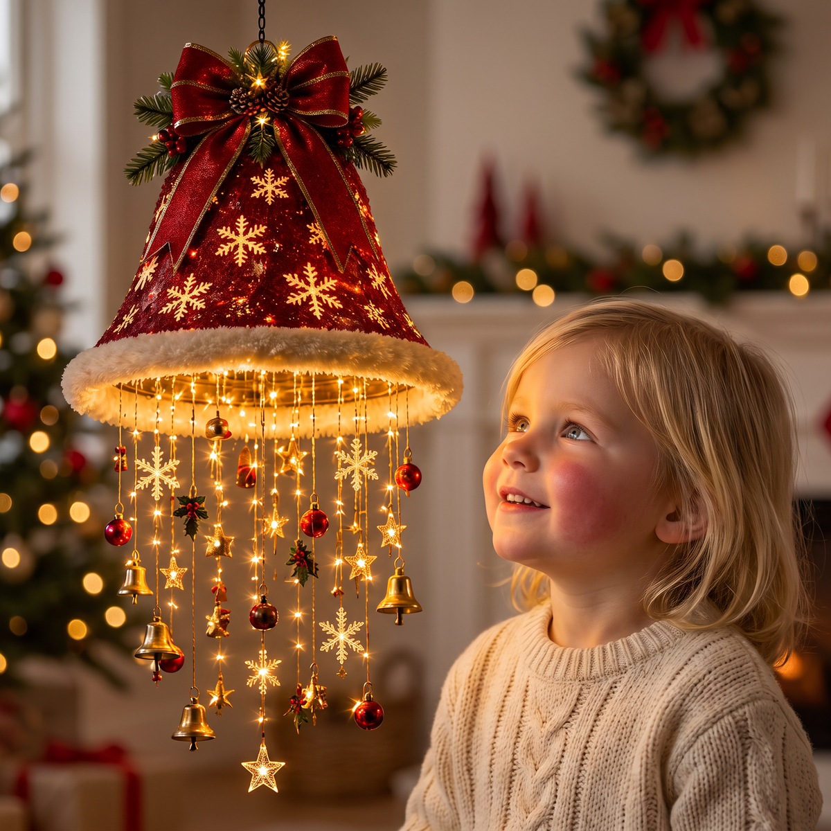 Kerstlichtpret – Kerstmuts met LED-lampjes voor Feesten en Foto’s
