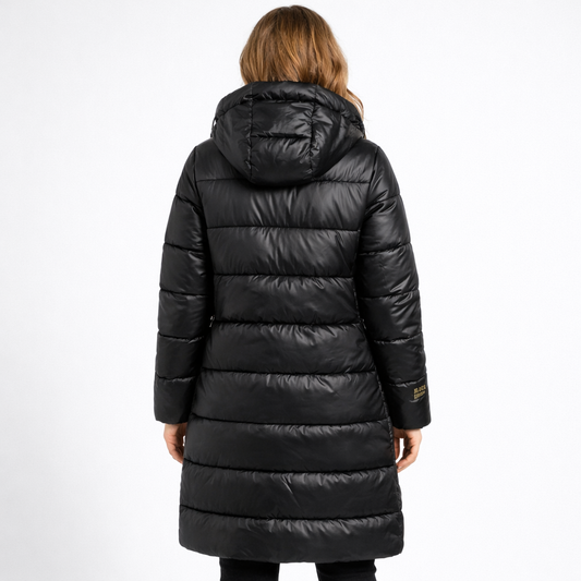 Lotte Dames Lange Winterjas met Capuchon en Ritszakken