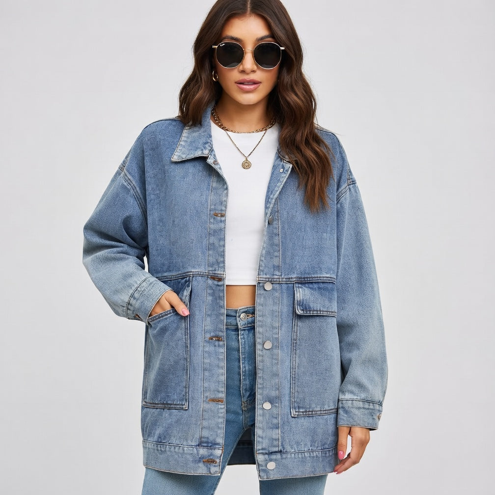 Nova Oversized Spijkerjas Dames – Denim Streetstyle Jas