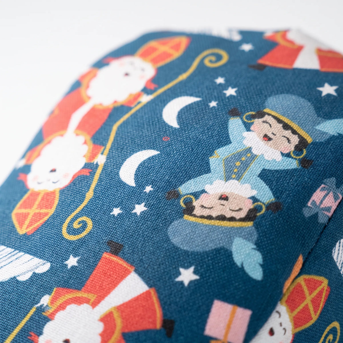 Sintpret – Blauwe Flatcap met Sinterklaasprint, Verstelbaar