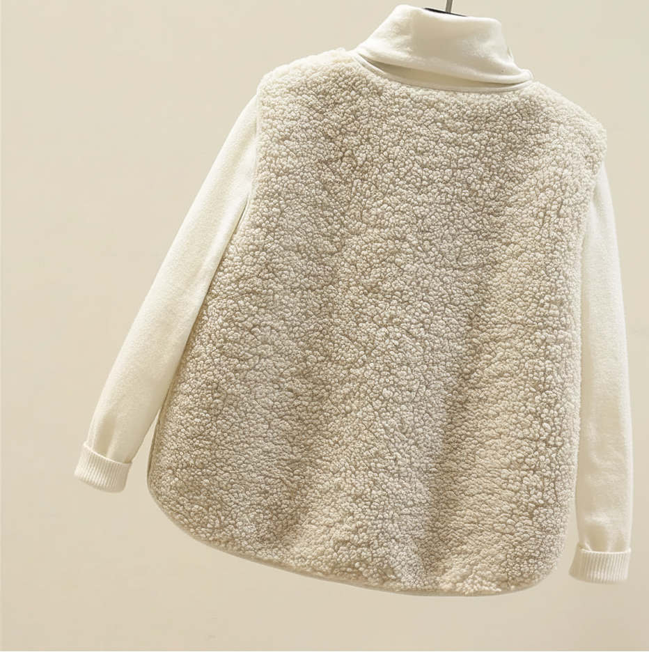 Warme Dames Bodywarmer Zachtlaag met Knoopsluiting en Zakken