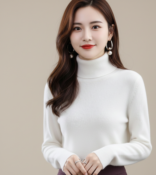 Aurora Zachte Cashmere Coltrui voor Dames – Luxe & Comfort