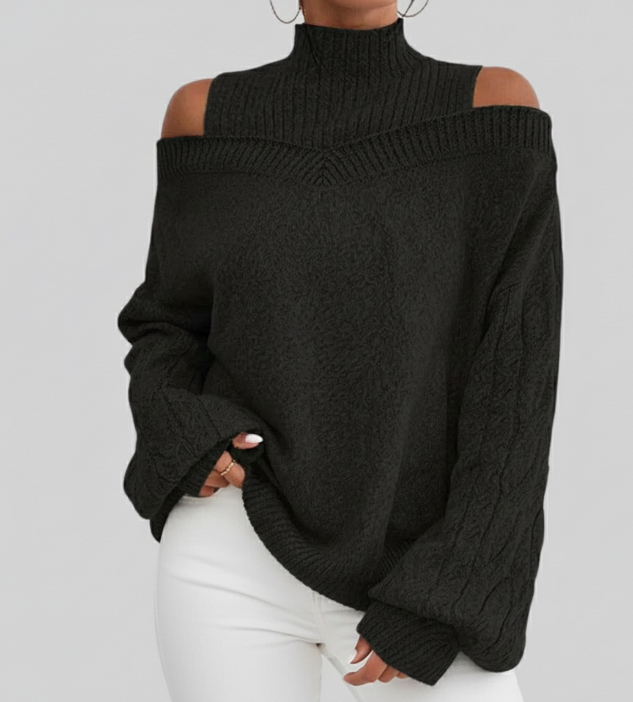 Noa Elegante Damestrui – Comfortabele Off-Shoulder Trui voor Herfst