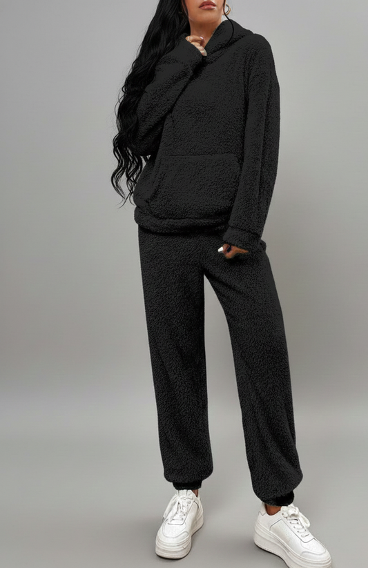 Zachte Teddy Huispak Dames – Warme Hoodie & Comfortbroek Set