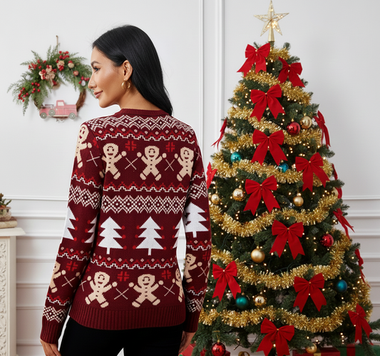 Wintervreugde Kersttrui Dames – Comfortabele Feesttrui met Motief