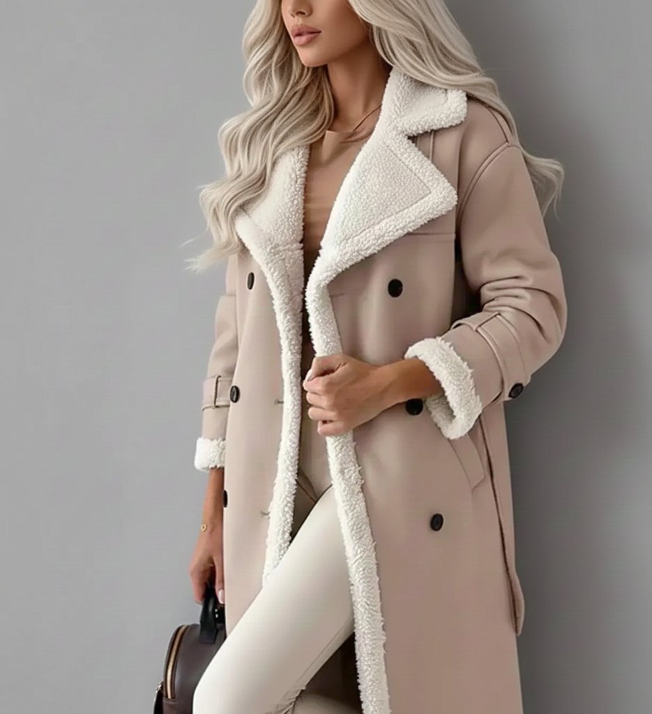 LunaSilhouet Lange Damesjas met Fleecevoering en Riem