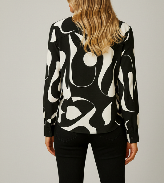 Elegante Damesblouse Veerena – Luxe Print en Comfortabele Pasvorm