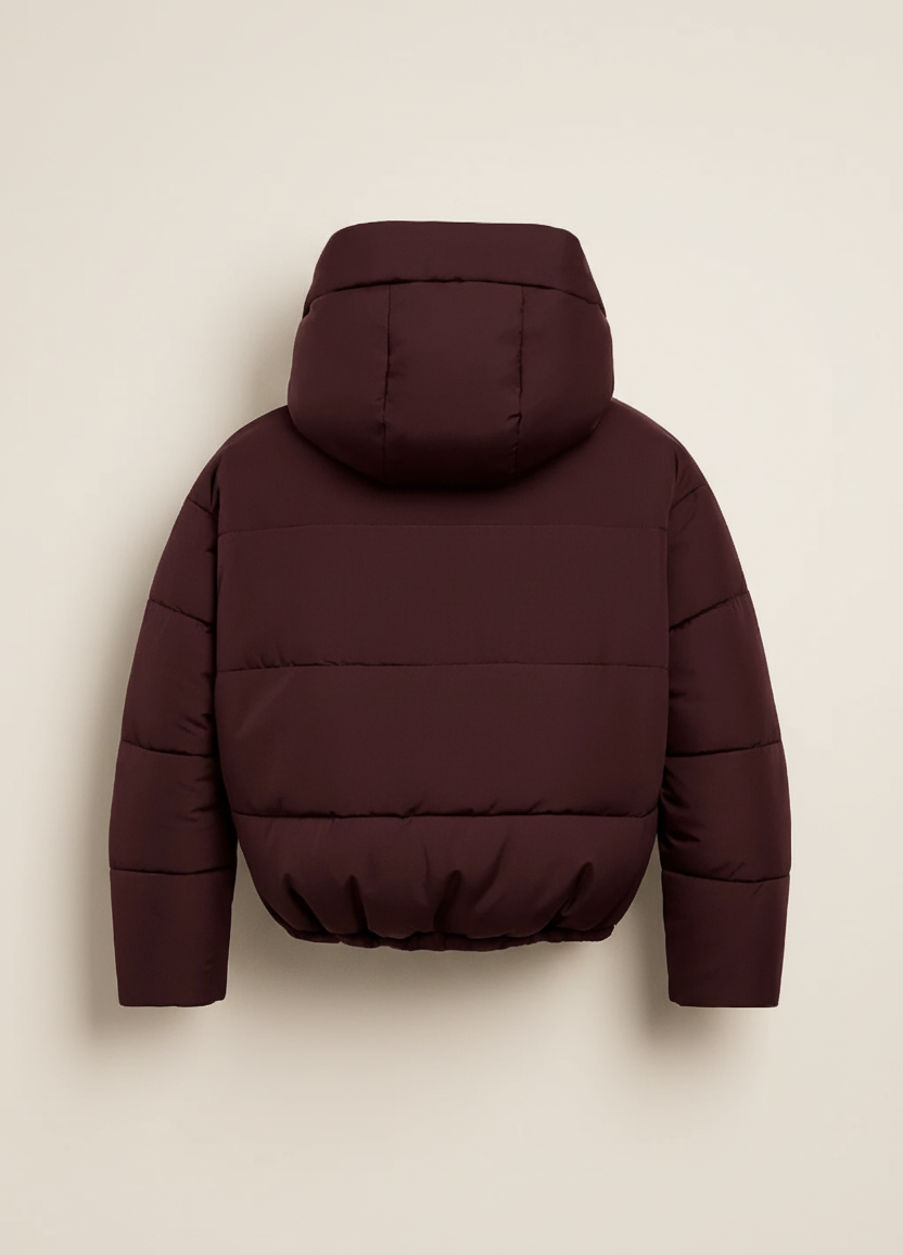 Korte Gewatteerde Damesjas met Oversized Capuchon en Comfort