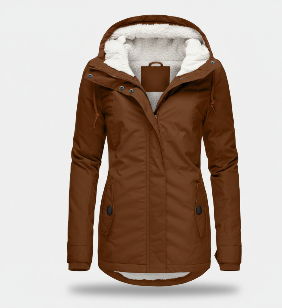 Nordica Dames Winterjas – Warme Fleecevoering en Capuchon