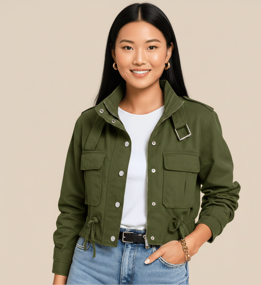 Stijlvolle korte dames bomberjas voor tussenseizoen en casual looks
