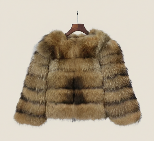 Luxe Cropped Winterjas Dames met Glamoureus Imitatiebont