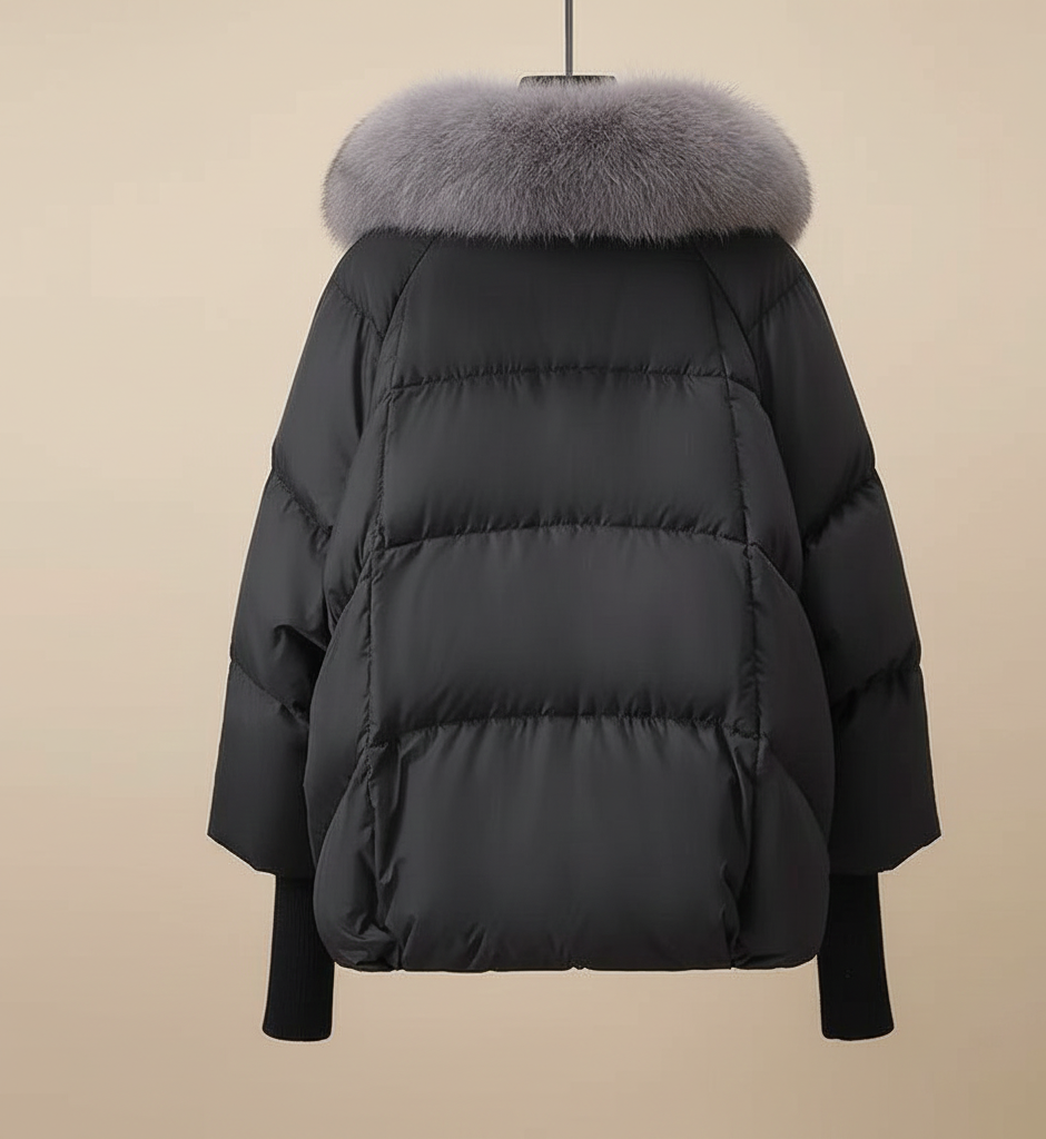 Luxeflair Pufferjas Dames – Heuplange Winterjas met Bontkraag