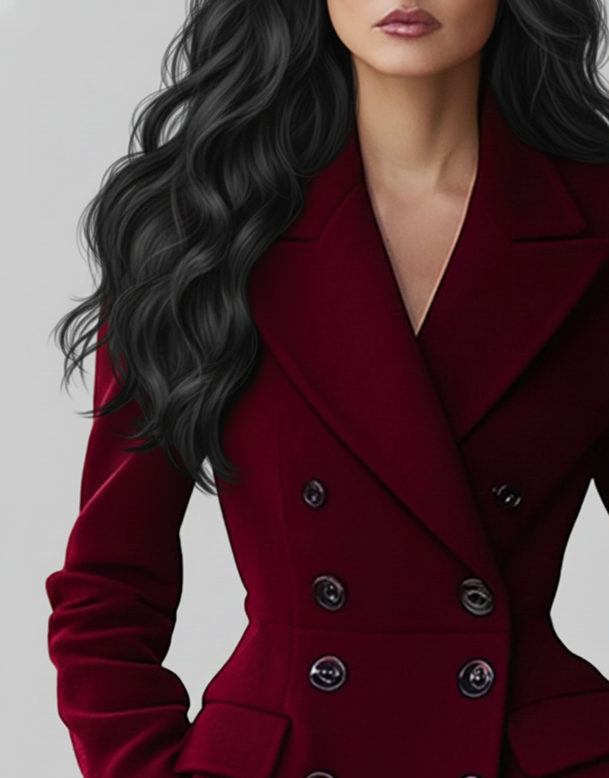 Lange Wollen Damesmantel – Elegante Wintermantel met Reverskraag