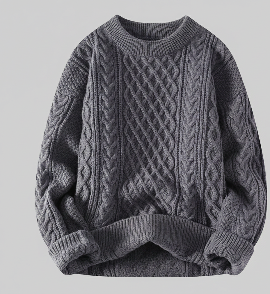 ComfortKabel Unisex Gebreide Trui met Ronde Hals