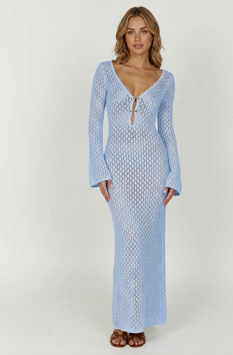 Velira dames jurk open rug tricot casual comfortabele fit