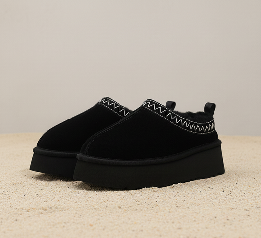 Pluche Platform Pantoffels Dames voor Binnen en Buiten