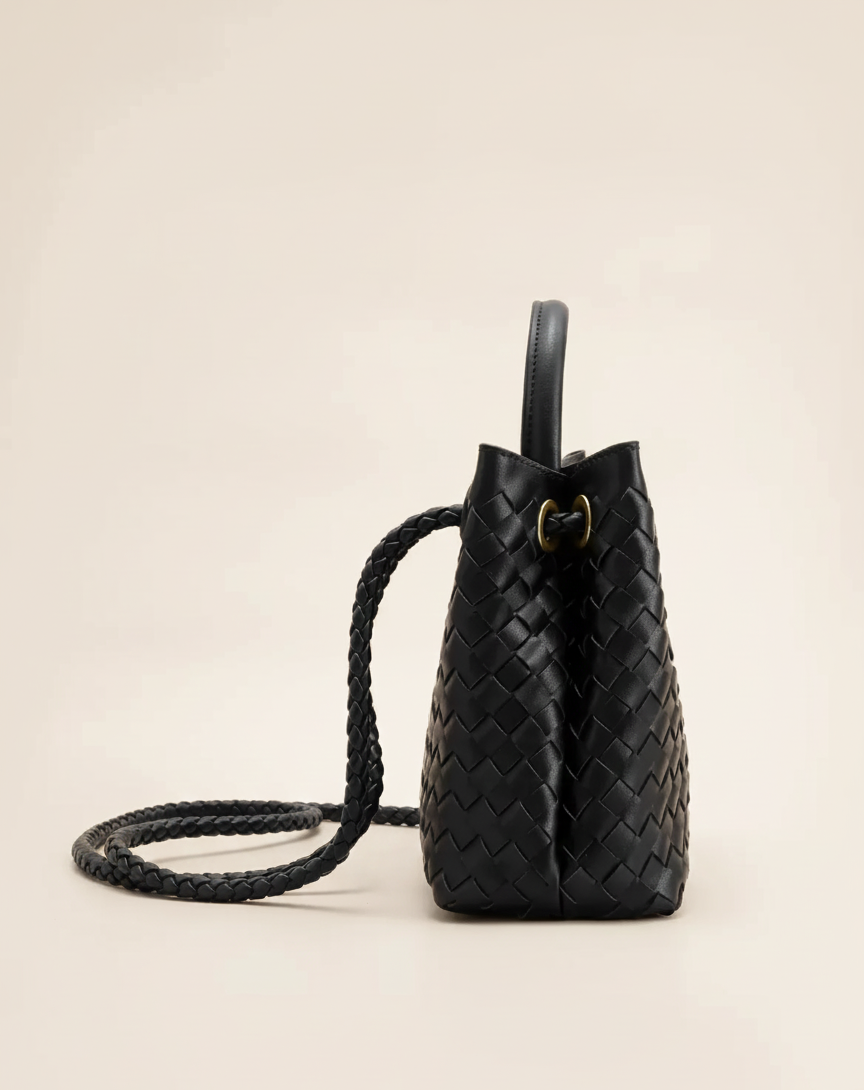 Vlechtique Luxe Handtas Dames – Handgevlochten Schoudertas