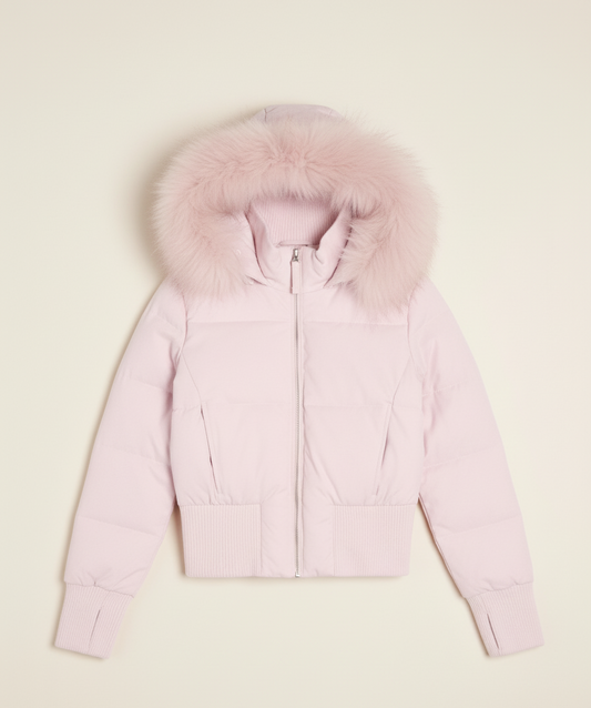 Gewatteerde Dames Winterjas met Afneembare Capuchon en Imitatiebontkraag