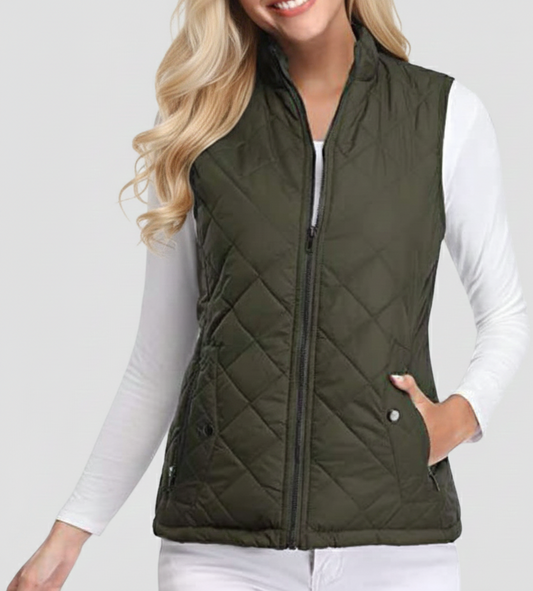 Nova Dames Gewatteerde Bodywarmer met Opstaande Kraag