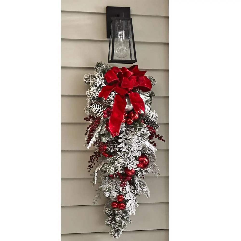 Winterweelde Kerstkrans en Slinger – Gevlokte PVC Kerstdecoratie