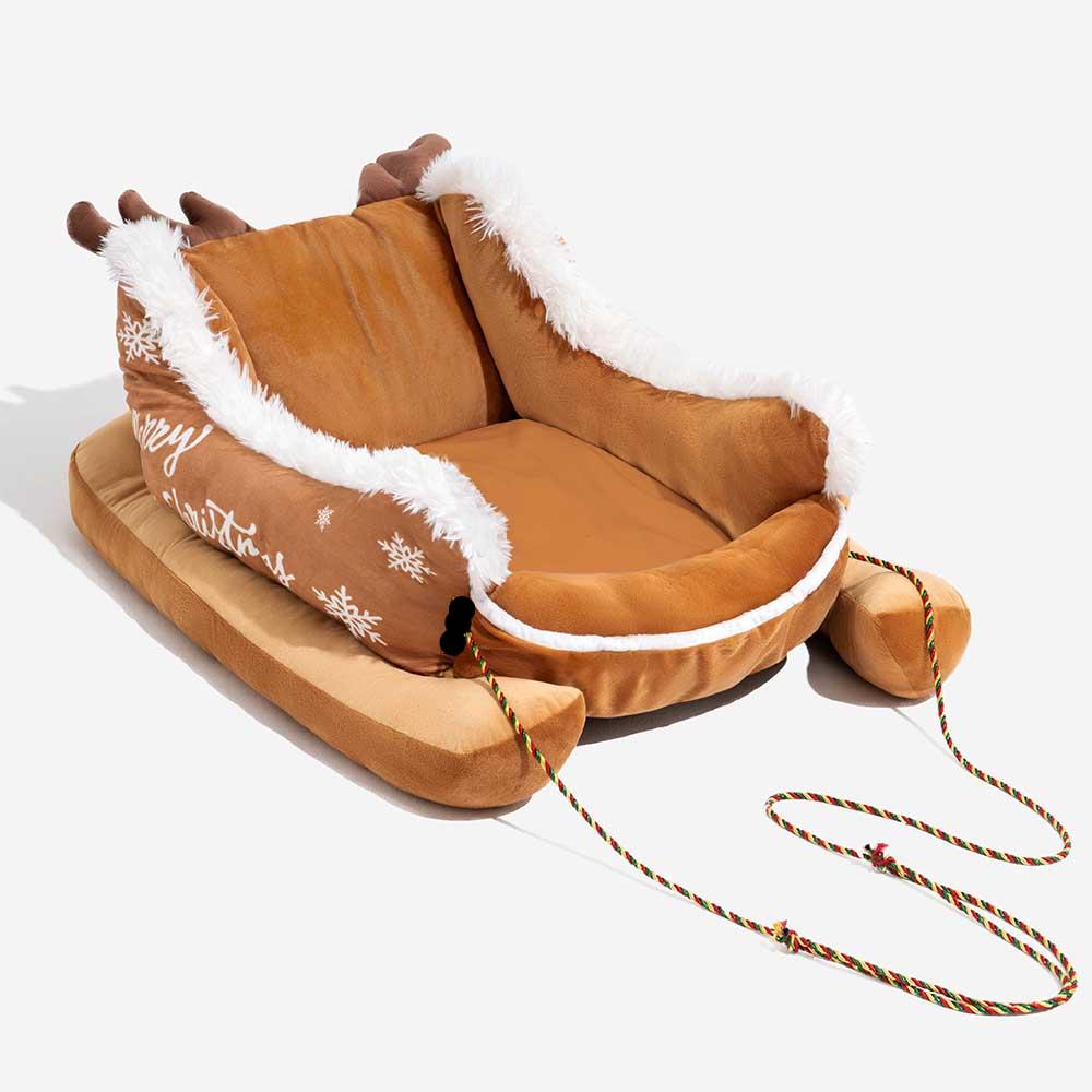 Kerst Hondenbed in Sledevorm met Antislipbodem, S, M en L