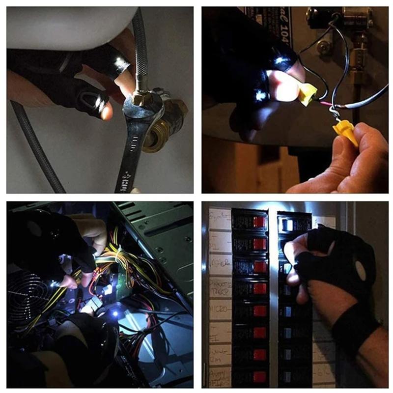 LED-Handschoenen Lichtvinger met Ingebouwde Verlichting voor Klussen