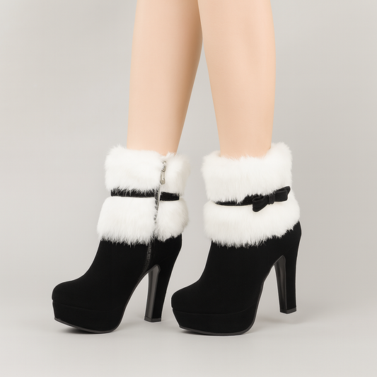 Fenna Dames Winterlaarzen – Enkelboots met Strik en Warme Uitstraling