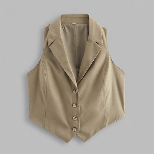 Veloria dames gilet met knoopsluiting elegant licht getailleerd