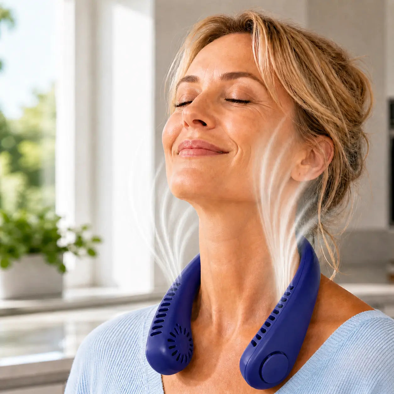 NekBries Draagbare Nekventilator Oplaadbaar USB 3 Snelheden Lichtgewicht