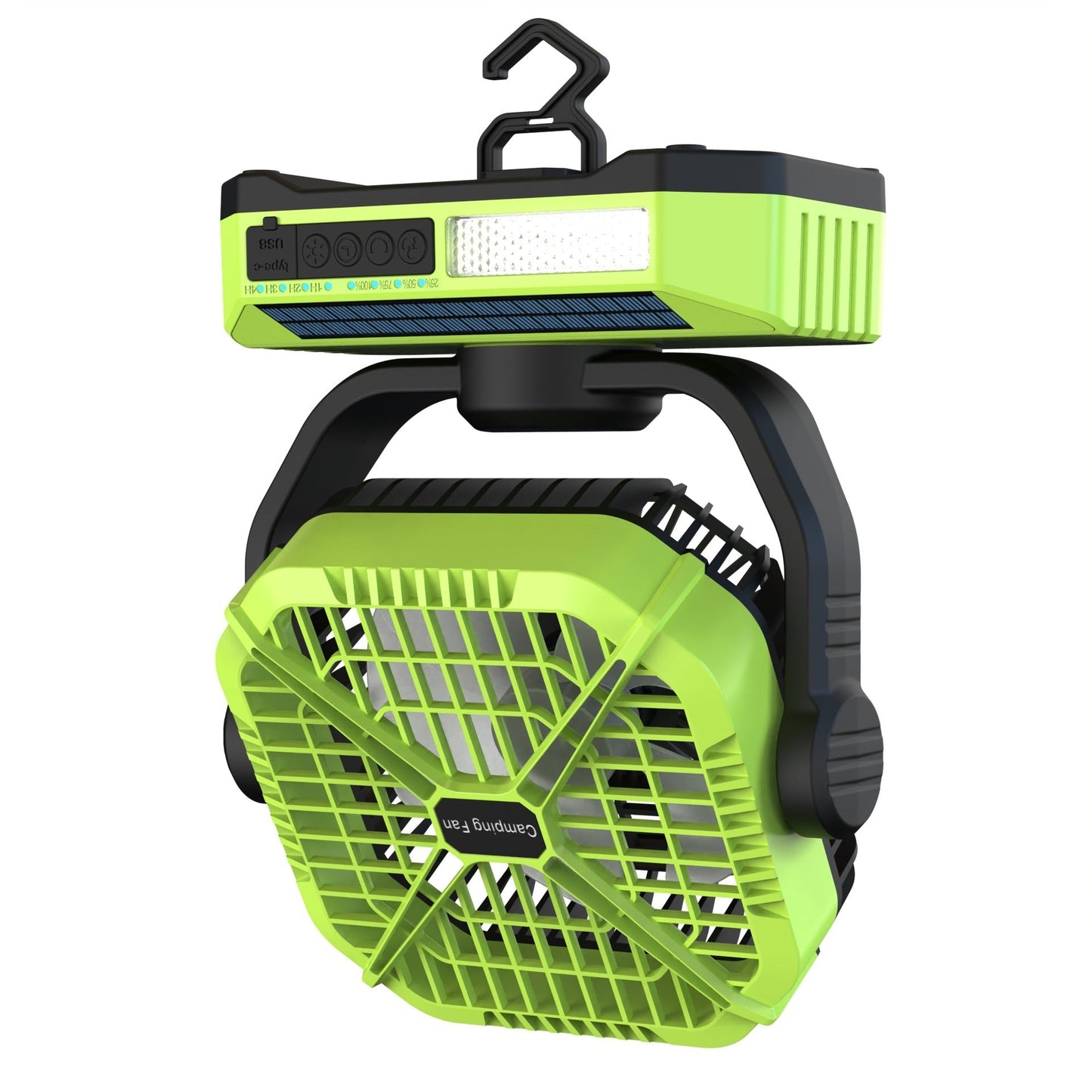 CampFlow Oplaadbare Campingventilator met LED en USB